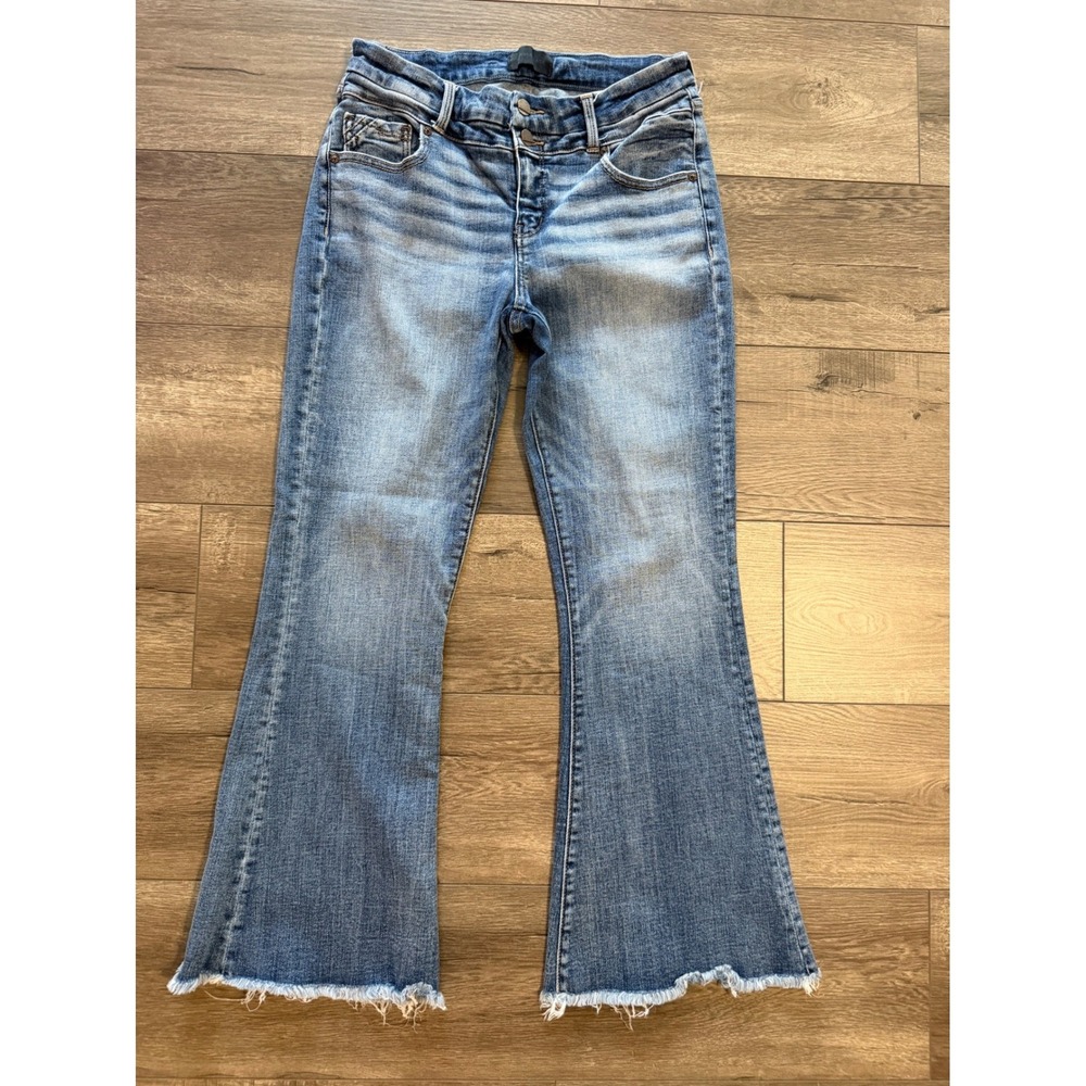 Buckle Black Fit No 53 Flare Jeans Blue Raw Hem Size 30x30 Womens